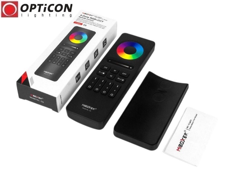 Pilot Milight / Miboxer C5 5in1 Mono / CCT / RGB / RGBW 4x Strefowy Radiowy 2,4G Czarny (1)