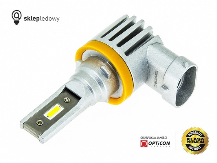 Żarówka Samochodowa LED H8 H9 H11 H16 13W 12V 24V DC 1500lm 6000K OPTICON