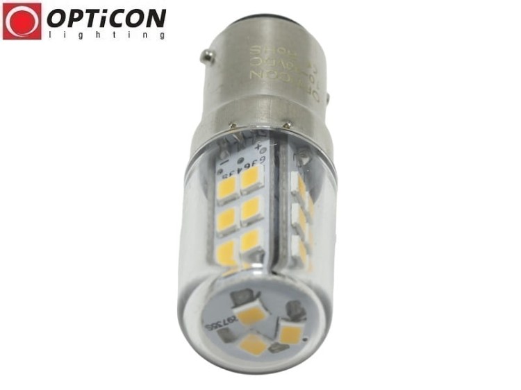 Żarówka Led Ba15d 3W 27x SMD 2835 10-30V DC Biały Neutralny 4500K 12V 24V OPTICON
