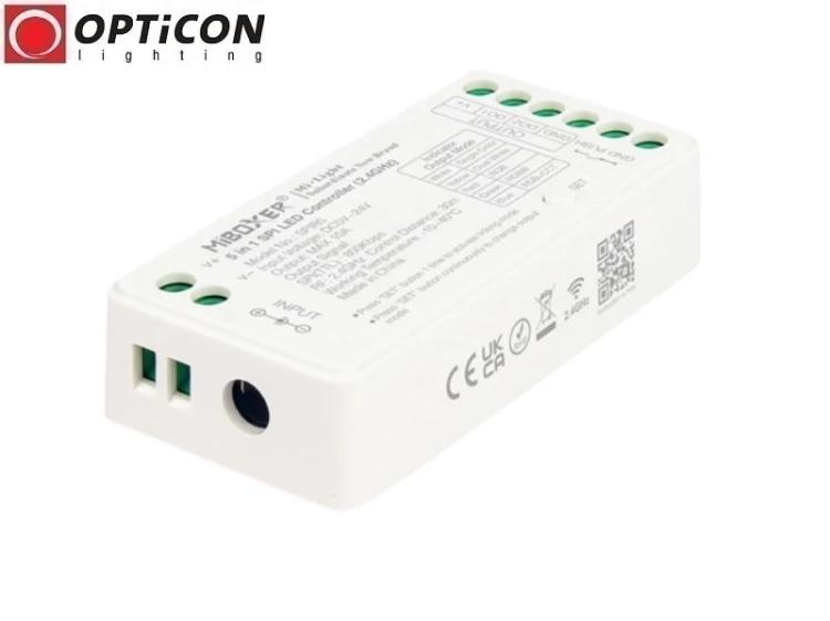 Sterownik Cyfrowych Taśm LED Miboxer 5in1 SPIR5 Digital SPI 10A 12V / 24V DC Radiowy 2,4G