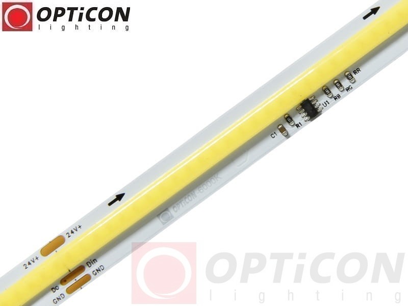 Taśma LED 24V COB 1800 SMD 11mm IP65 12W/m Biały Zimny 6000K Cyfrowa Digital SPI WS2811