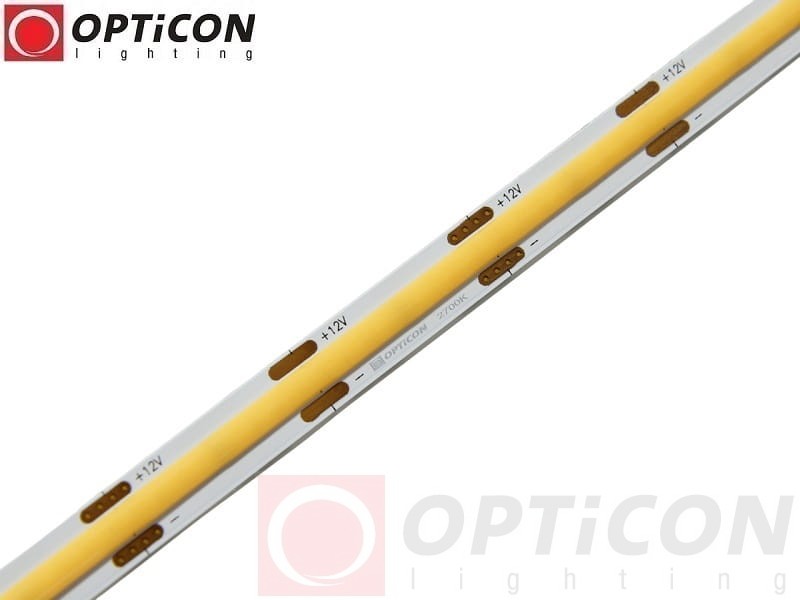 Taśma LED 12V COB 1600 SMD 9mm IP65 8W/m Biały Ciepły 2700K OPTICON PREMIUM