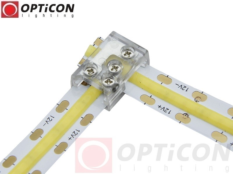 Konektor Taśm LED 10mm Skręcany Premium - Połączenie Kąt 90 stopni