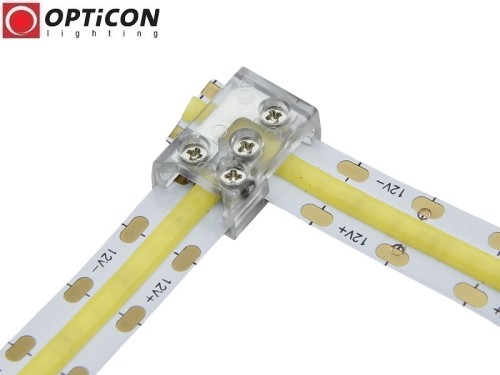 Konektor Taśm LED 10mm Skręcany Premium - Połączenie Kąt 90 stopni