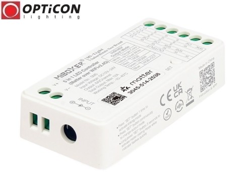 Sterownik Taśm LED Miboxer 5in1 SM5 12A 12V / 24V DC 2,4G Matter Over Wi-Fi