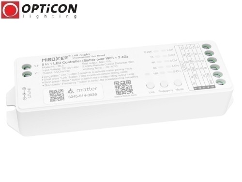 Sterownik Taśm LED Miboxer 5in1 ML5 15A 12V / 24V DC 2,4G Matter Over Wi-Fi