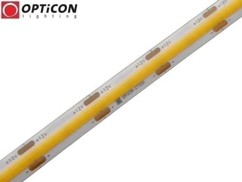 Taśma LED 12V COB 1600 SMD 9mm IP65 8W/m Biały Ciepły 2700K OPTICON PREMIUM