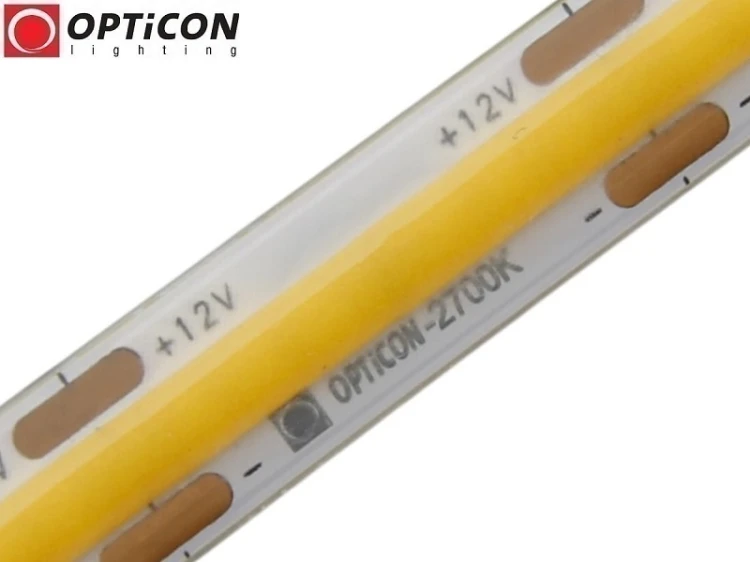 Taśma LED 12V COB 1600 SMD 9mm IP65 8W/m Biały Ciepły 2700K OPTICON PREMIUM