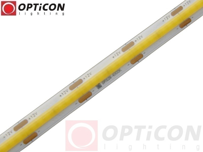 Taśma LED 12V COB 1600 SMD 9mm IP65 8W/m Biały Neutralny 4000K OPTICON PREMIUM