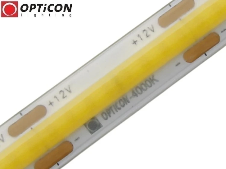 Taśma LED 12V COB 1600 SMD 9mm IP65 8W/m Biały Neutralny 4000K OPTICON PREMIUM