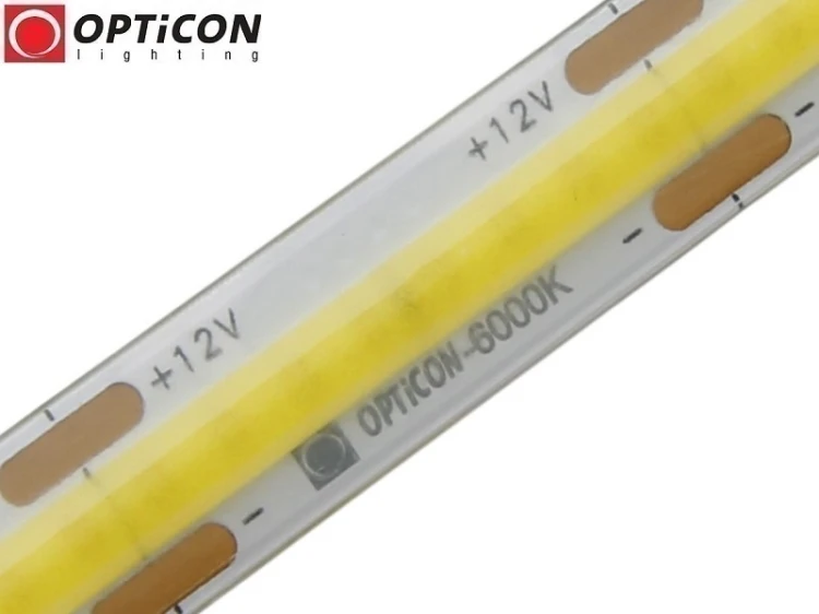 Taśma LED 12V COB 1600 SMD 9mm IP65 8W/m Biały Zimny 6000K OPTICON PREMIUM
