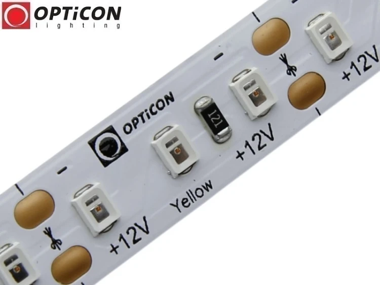 Taśma LED 12V 600 SMD 2835 10mm IP20 19,2W/m Kolor Żółty OPTICON PREMIUM