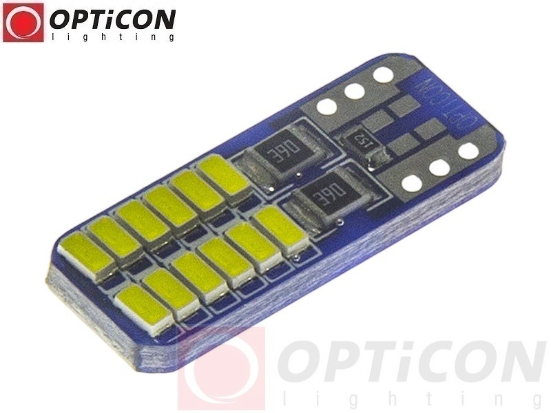 Żarówka Led W5W T10 12V DC 24x SMD 3014 Biały Zimny 6000K OPTICON PREMIUM