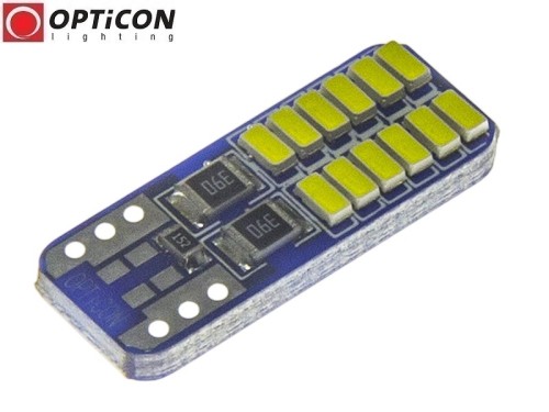 Żarówka Led W5W T10 12V DC 24x SMD 3014 Biały Zimny 6000K OPTICON PREMIUM