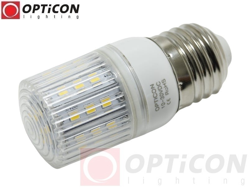 Żarówka LED E27 4W 10-30V DC 30x SMD2835 Kolor Zielony 12V 24V OPTICON