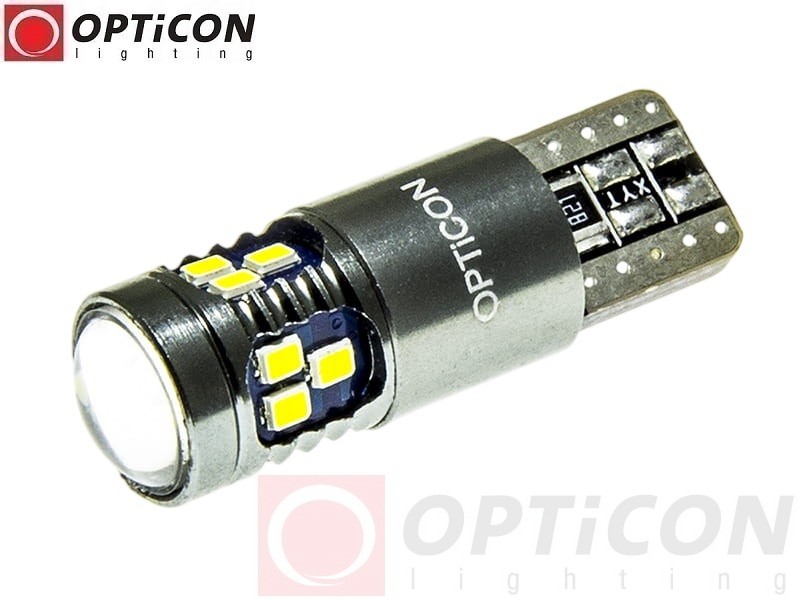 Żarówka Led W5W T10 18x SMD 2016 12V DC Biały Zimny 6000K OPTICON PREMIUM