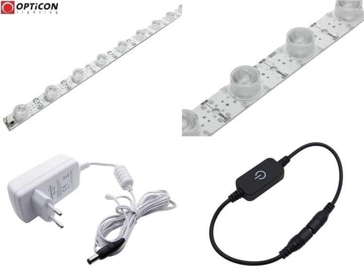 Lampa Smugowa LED IP20 50cm 14W 10x60st 9x SMD3030 Biały Zimny 6000K z zasilaczem 230V