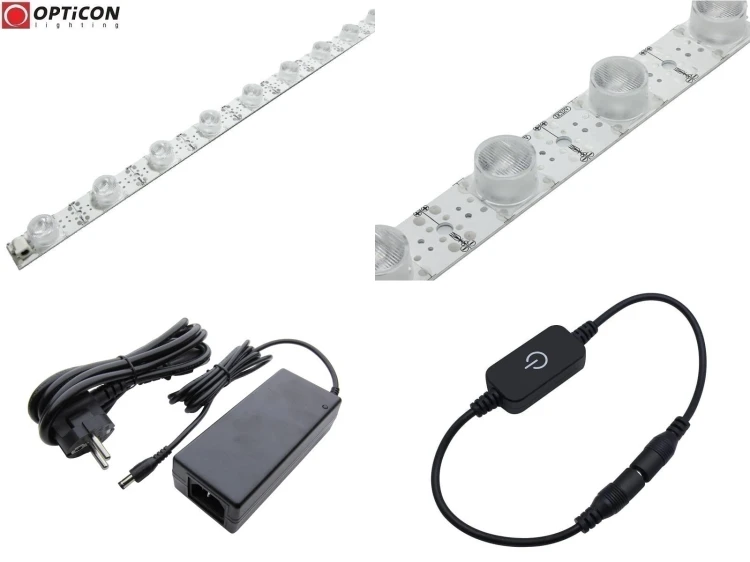 Lampa Liniowa LED IP20 100cm 28W 10x60st 18x SMD3030 Biały Zimny 10000K z zasilaczem 230V