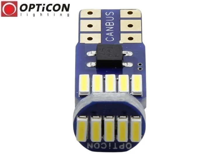 Żarówka Led W5W T10 12V DC 15x SMD 3014 Biały Ciepły 3000K OPTICON PREMIUM