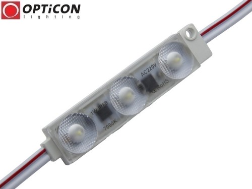 Moduł LED 230V AC 1W IP68 175st 3x SMD2835 Biały Zimny 7000K