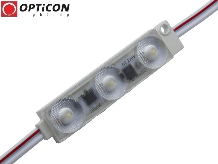 Moduł LED 230V AC 1W IP68 175st 3x SMD2835 Biały Zimny 7000K