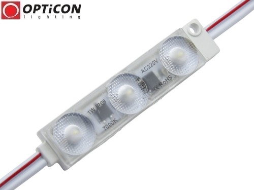Moduł LED 230V AC 1W IP68 175st 3x SMD2835 Biały Zimny 7000K