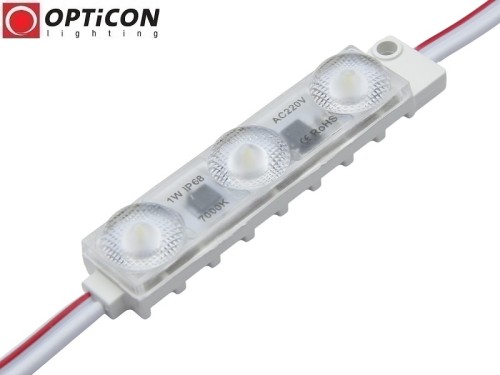 Moduł LED 230V AC 1W IP68 175st 3x SMD2835 Biały Zimny 7000K
