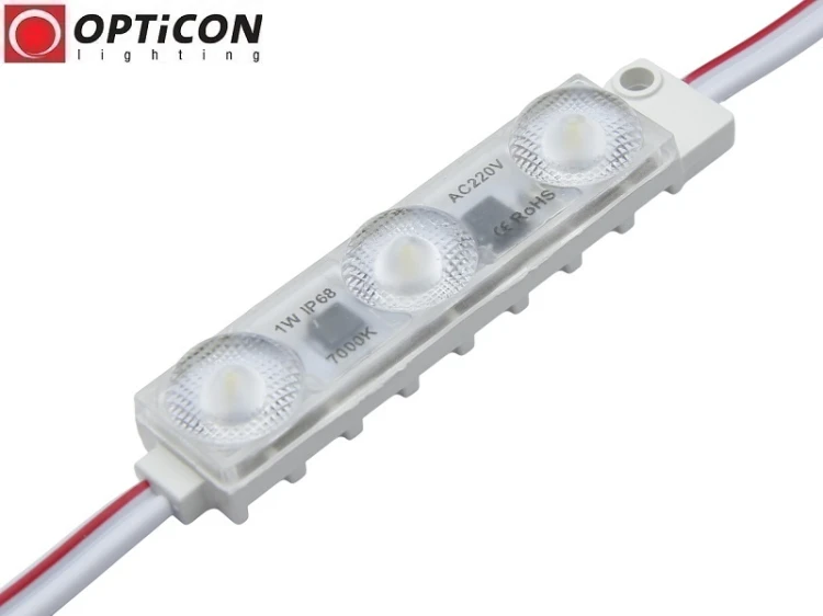 Moduł LED 230V AC 1W IP68 175st 3x SMD2835 Biały Zimny 7000K