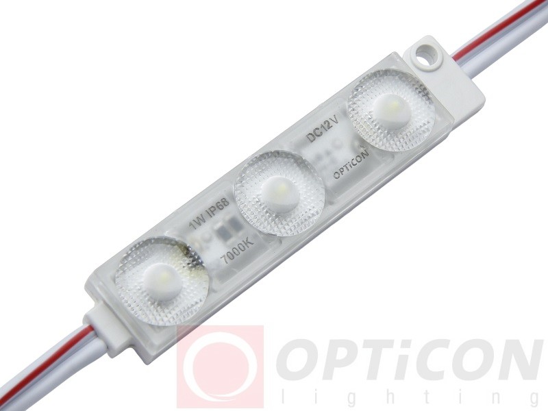 Moduł LED 12V 1W IP68 175st 3x SMD2835 Biały Zimny 7000K