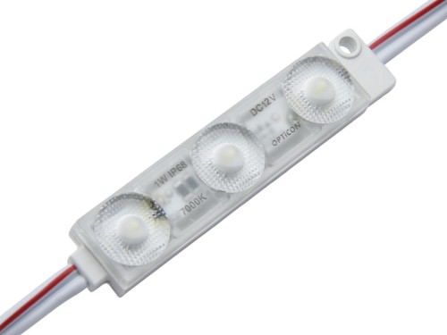 Moduł LED 12V 1W IP68 175st 3x SMD2835 Biały Zimny 7000K