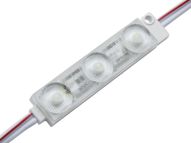 Moduł LED 12V 1W IP68 175st 3x SMD2835 Biały Zimny 7000K