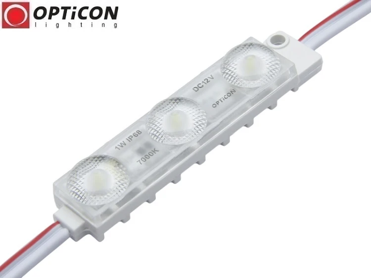 Moduł LED 12V 1W IP68 175st 3x SMD2835 Biały Zimny 7000K