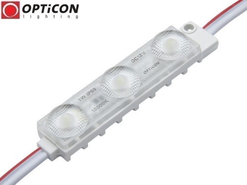 Moduł LED 12V 1W IP68 175st 3x SMD2835 Biały Zimny 10000K