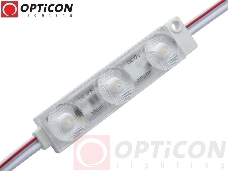 Moduł LED 12V 1W IP68 175st 3x SMD2835 Biały Ciepły 3000K