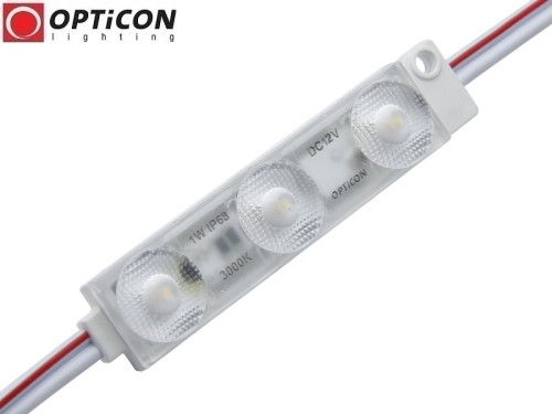 Moduł LED 12V 1W IP68 175st 3x SMD2835 Biały Ciepły 3000K