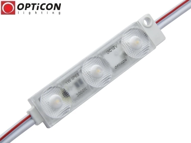 Moduł LED 12V 1W IP68 175st 3x SMD2835 Biały Ciepły 3000K