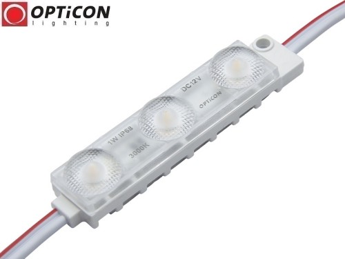 Moduł LED 12V 1W IP68 175st 3x SMD2835 Biały Ciepły 3000K