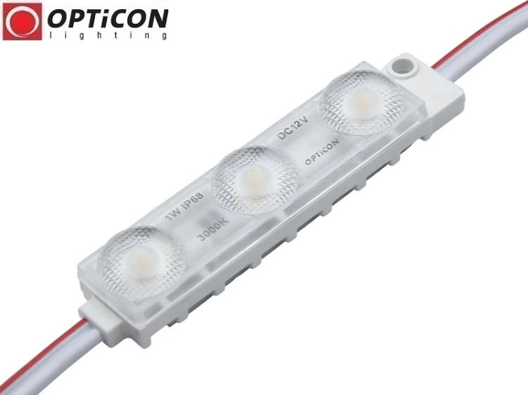 Moduł LED 12V 1W IP68 175st 3x SMD2835 Biały Ciepły 3000K