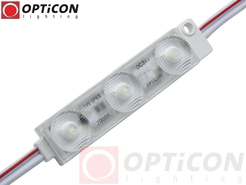 Moduł LED 24V 1W IP68 175st 3x SMD2835 Biały Zimny 7000K