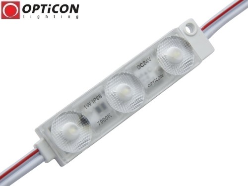 Moduł LED 24V 1W IP68 175st 3x SMD2835 Biały Zimny 7000K