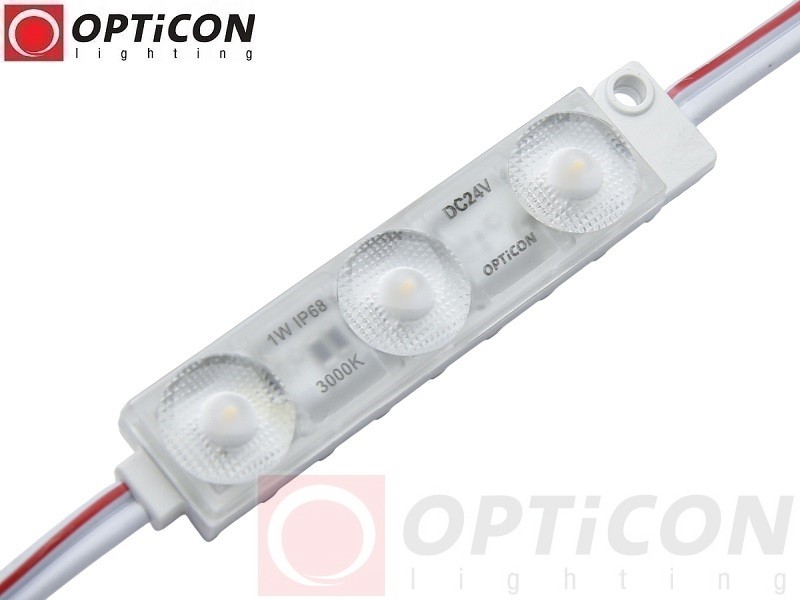 Moduł LED 24V 1W IP68 175st 3x SMD2835 Biały Ciepły 3000K