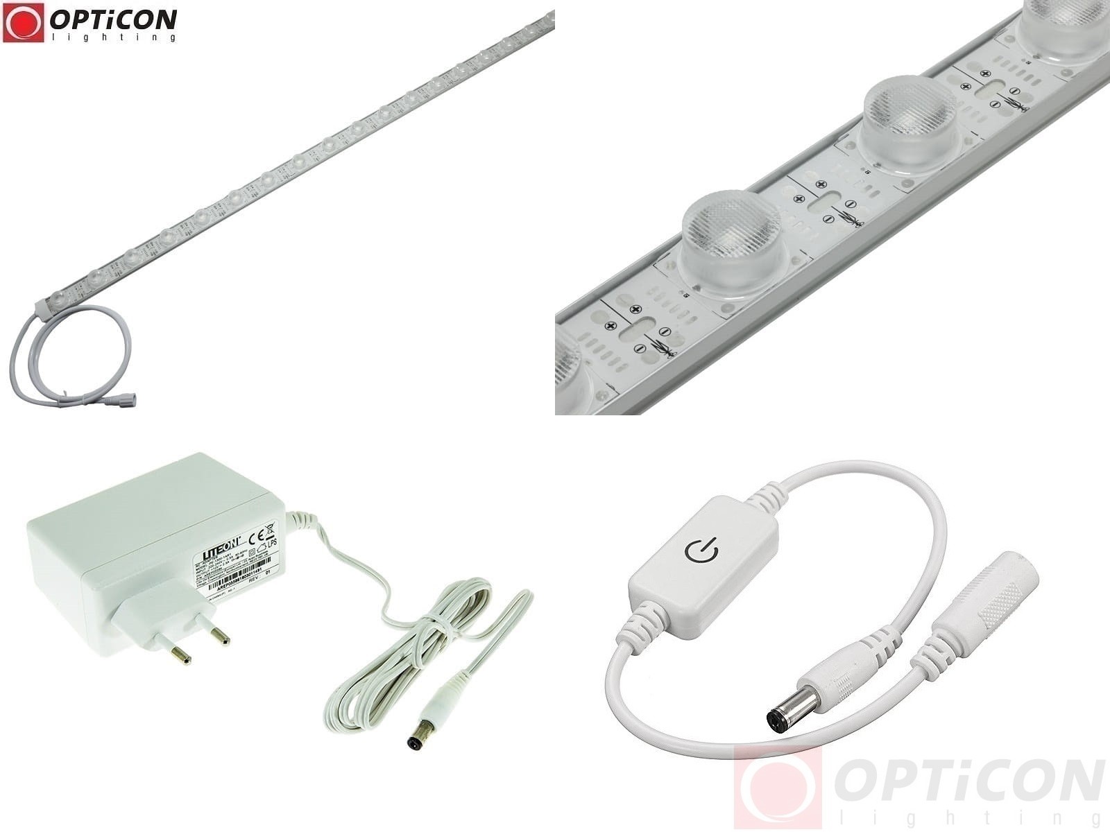 Lampa Liniowa LED IP67 100cm 28W 10x60st 18x SMD3030 Biała Zimna 6000K z zasilaczem 230V