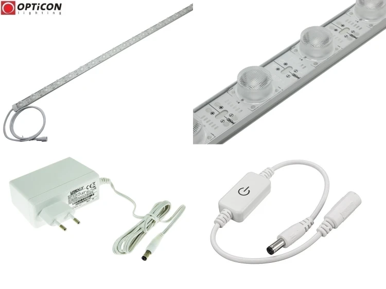 Lampa Liniowa LED IP67 100cm 28W 10x60st 18x SMD3030 Biały Zimny 10000K z zasilaczem 230V