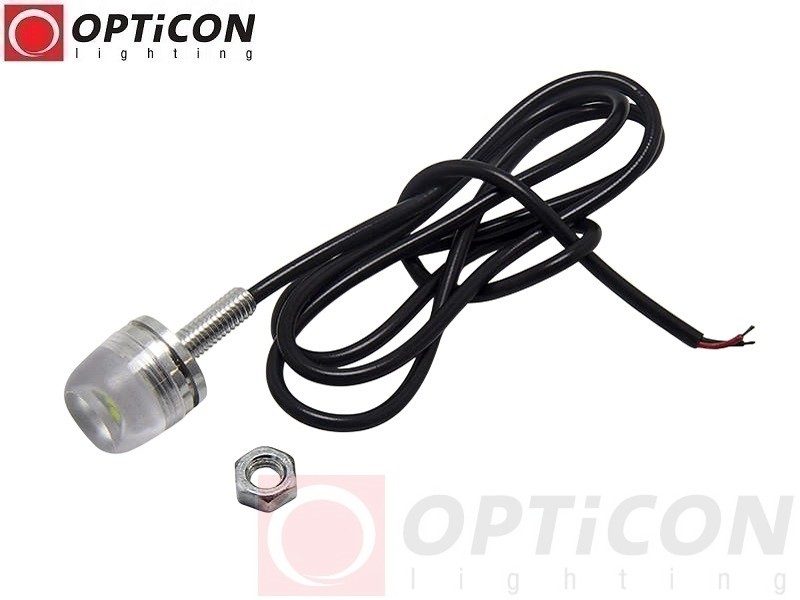 Moduł Oczko LED 1W 3x SMD 5630 12V DC Srebrny 18mm Biały Zimny z przewodem zasilającym