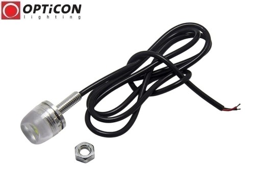 Moduł Oczko LED 1W 3x SMD 5630 12V DC Srebrny 18mm Biały Zimny z przewodem zasilającym