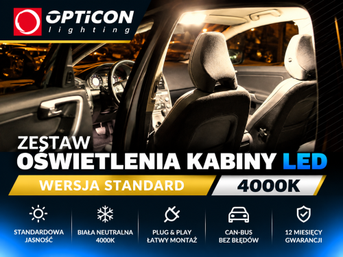 Dacia Duster III - Zestaw oświetlenie kabiny LED Standard 4000K - 5 żarówek