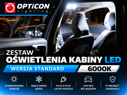 Subaru WRX - Zestaw oświetlenie kabiny LED 6000K Standard - 6 żarówek