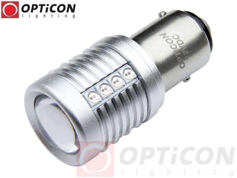 Żarówka Led P21/5W Bay15d 12V 20x SMD 3030 Czerwony CANBUS OPTICON PREMIUM