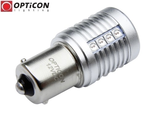 Żarówka Led P21W Ba15s 12V 20x SMD 3030 Czerwony CANBUS OPTICON PREMIUM