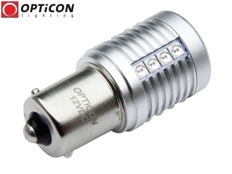 Żarówka Led P21W Ba15s 12V 20x SMD 3030 Czerwony CANBUS OPTICON PREMIUM